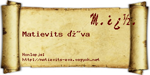 Matievits Éva névjegykártya
